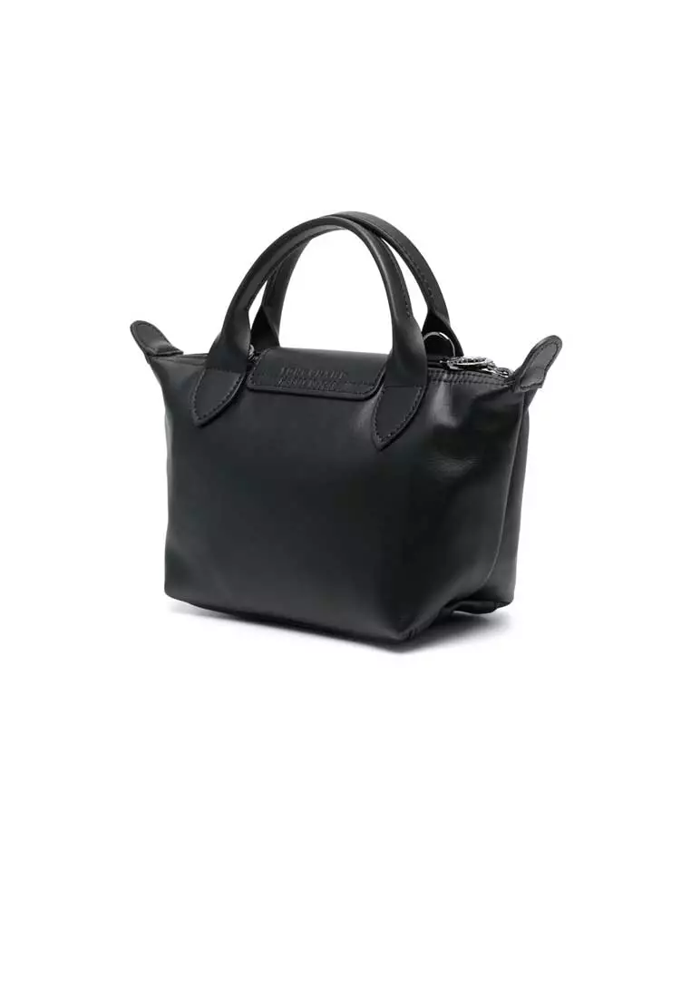 Longchamp Pliage Longchamp Schultertasche Black Leather Longchamp