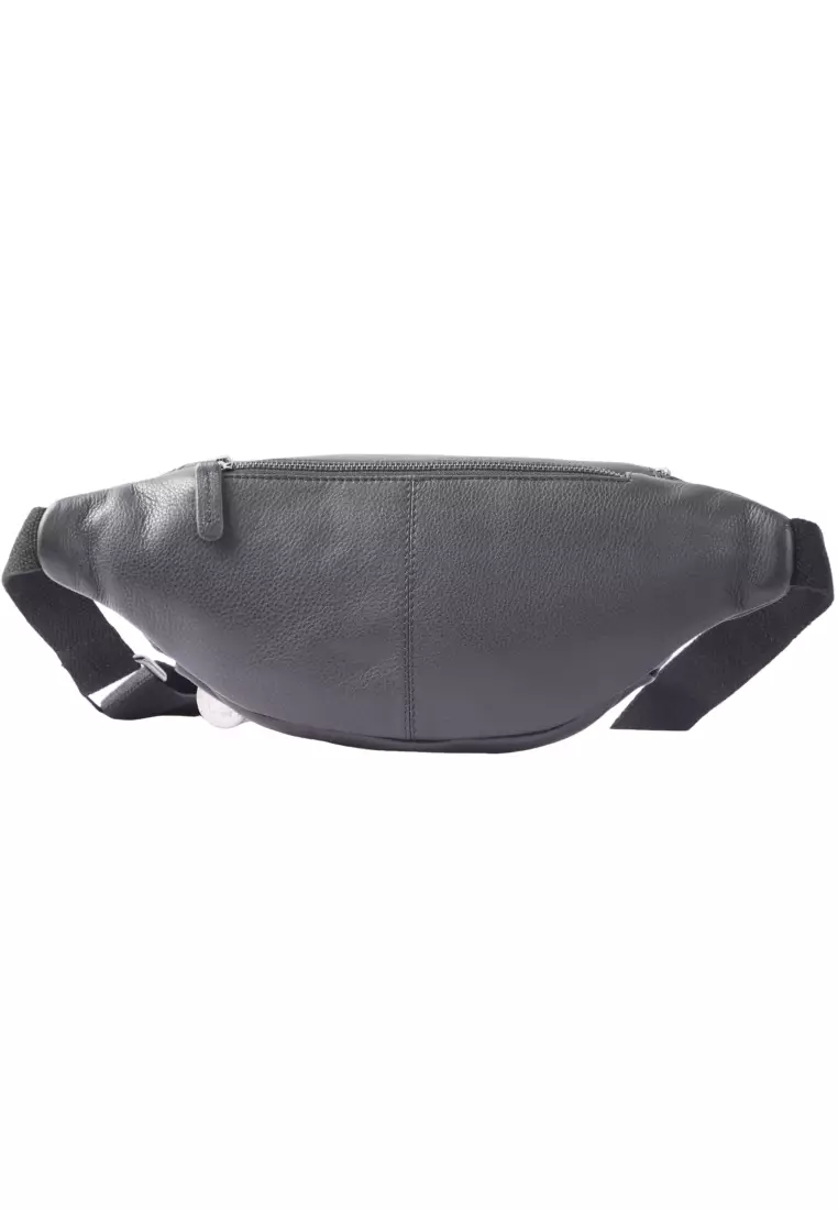 Leather Bum bag  waist  Pouch For Men - Small Leather Pouch - Cross Body Bag - Leather Bag unisex-SD02 BLACK