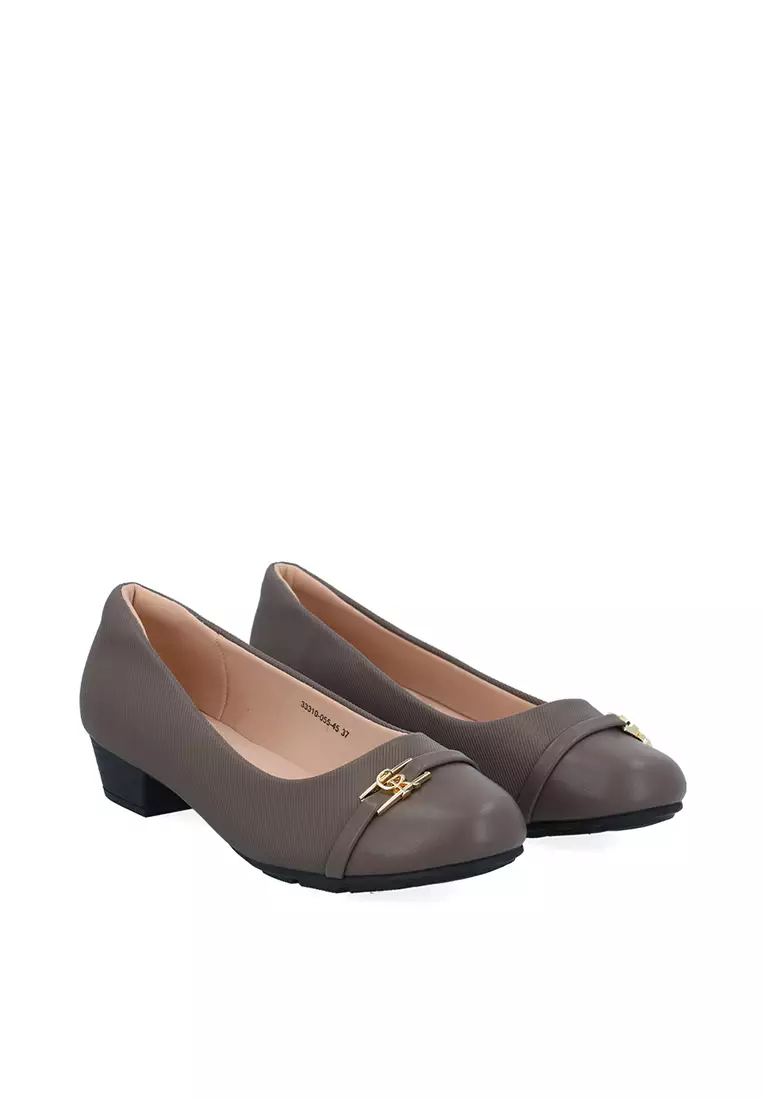 Dark Coffee  Amara Buckle Strap Pumps