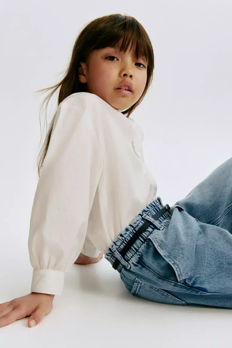 Wide Leg paper bag jeans