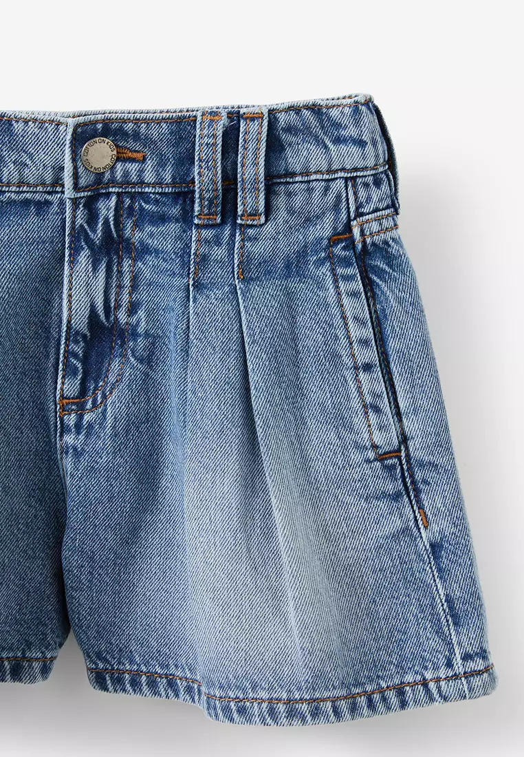 Sarai Pleat Front Denim Shorts