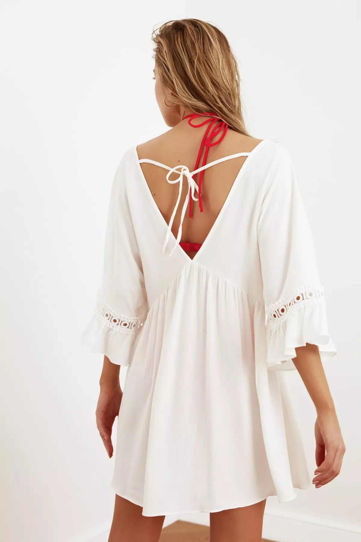 Lace Stripe Detailed Beach Dress