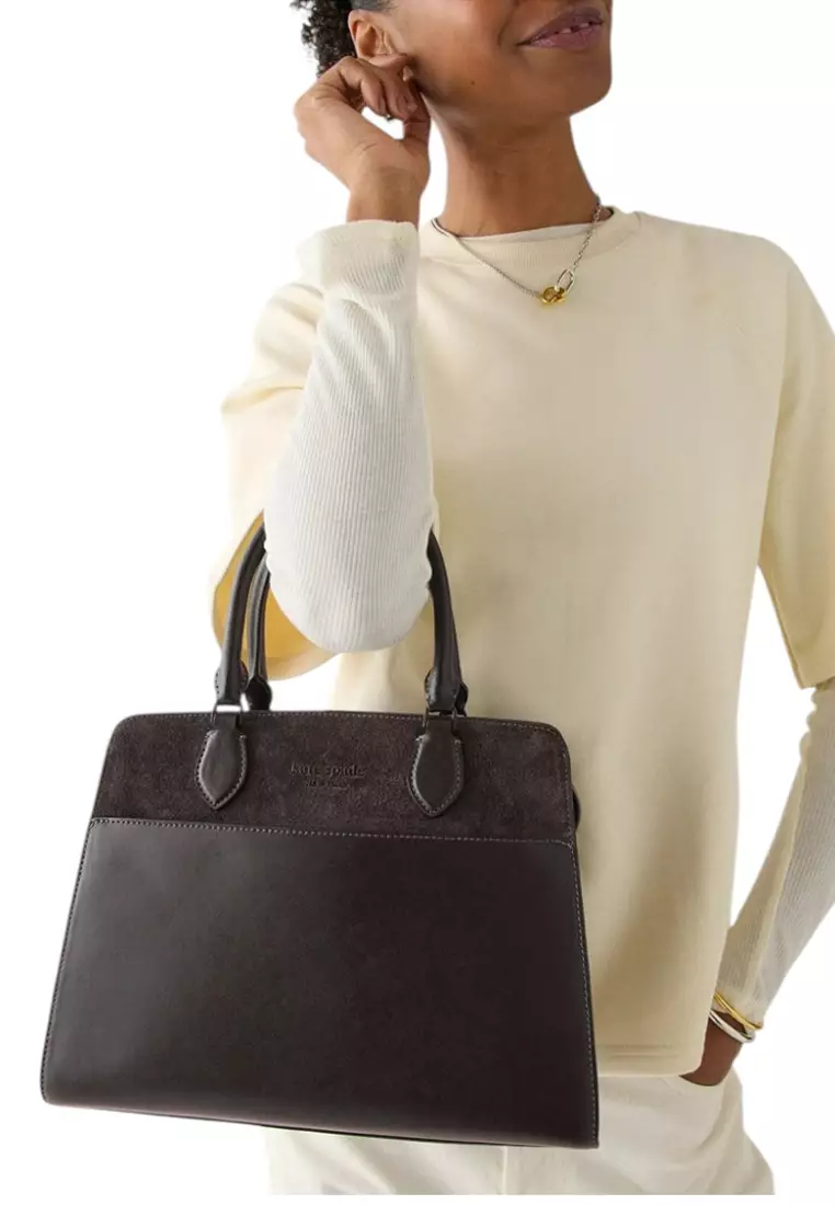 Madison Suede Medium Satchel - Hot Fudge