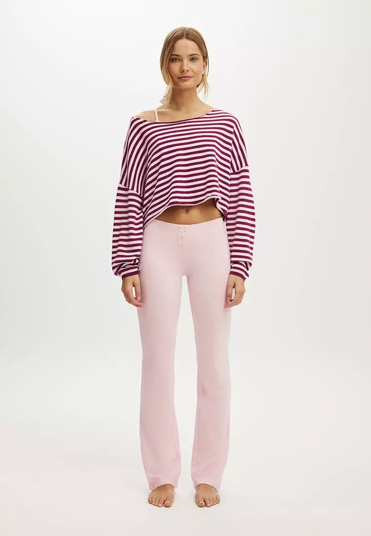 Off Shoulder Cropped Knit Sweater