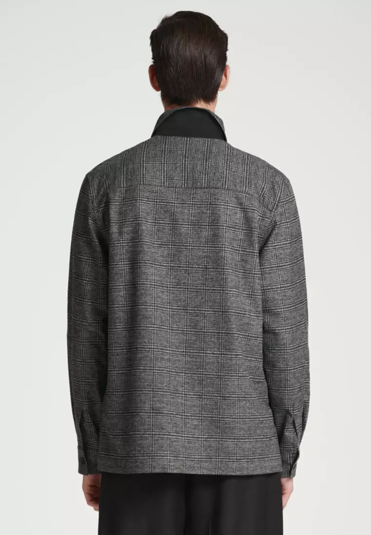 Relaxed Checked Cotton Half-Zip Shirt