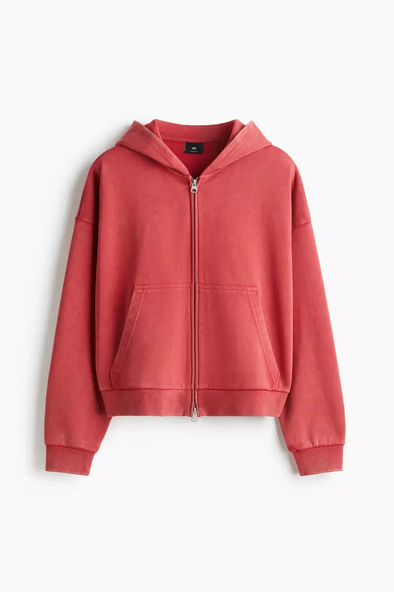 H&m Womens Red Hoodie Zip H&M Womens Oversized Full Zip Hoodie