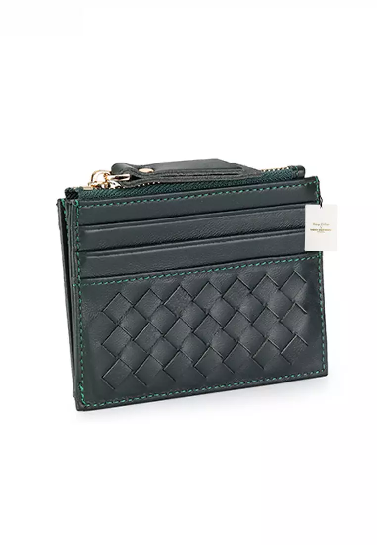 Weave Sheepskin Card Holder & Zip Purse JW YT-8809