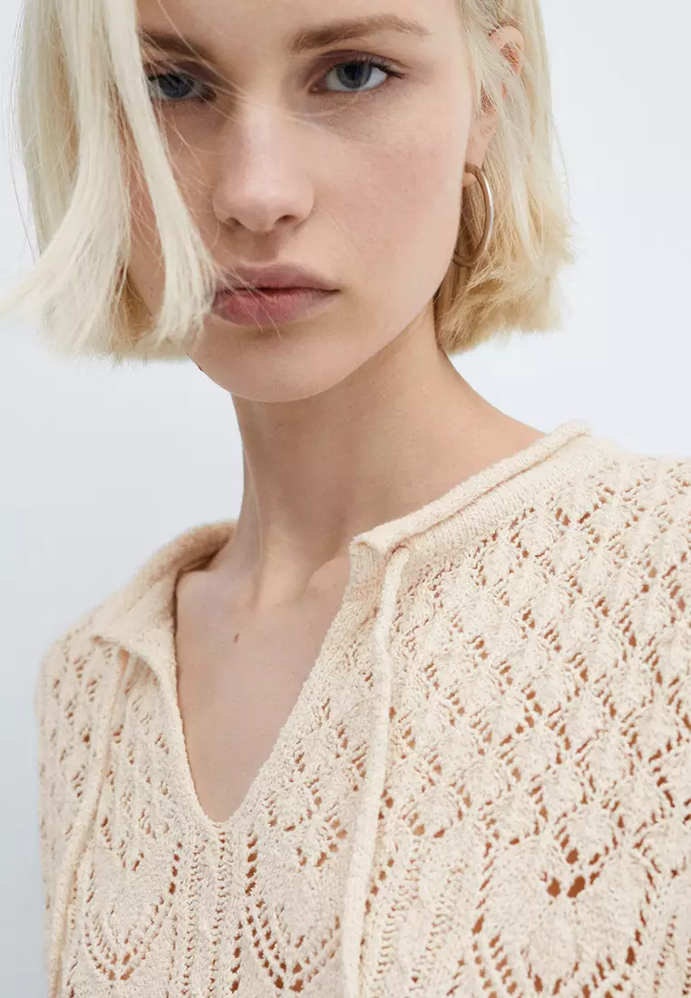 Mango FlaredSleeve Crochet Dress 2024 Buy Mango Online ZALORA Hong