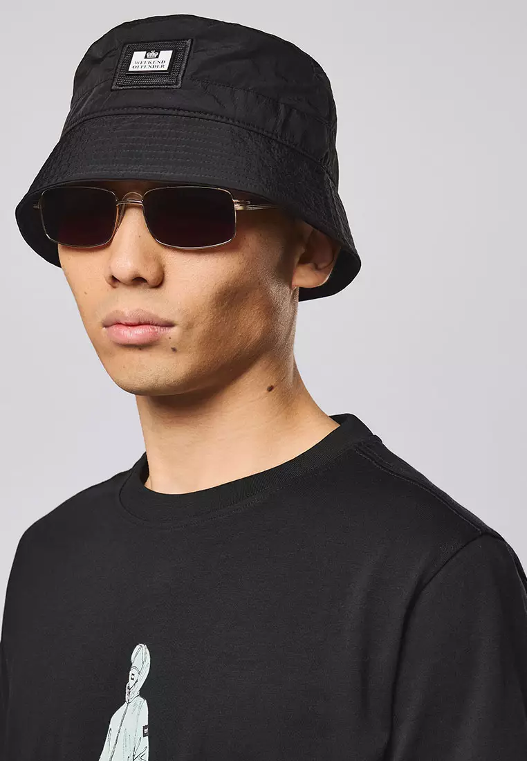 MENS BLACK LONG BEACH BLVD PARACHUTE BUCKET  HAT