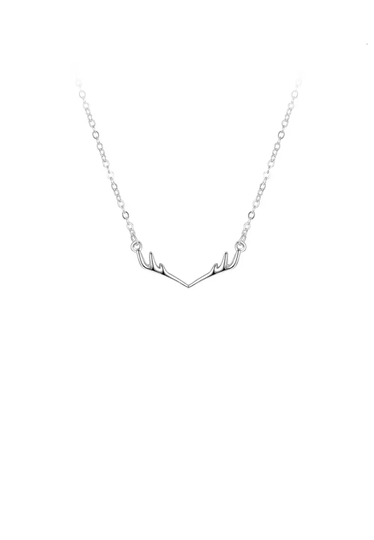 Buy Glamorousky 925 Sterling Silver Simple Elk Necklace 2023