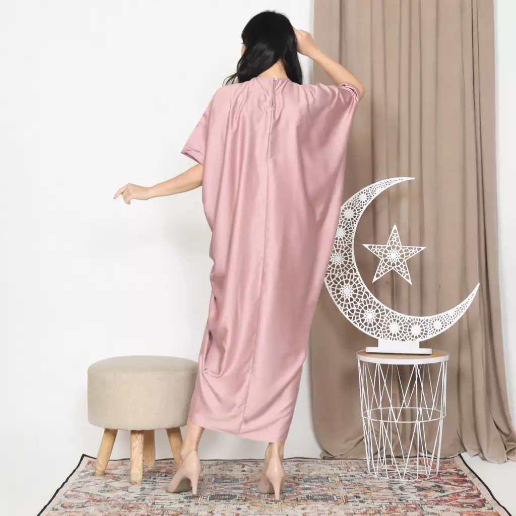 Aisha Draped Caftan in Pink