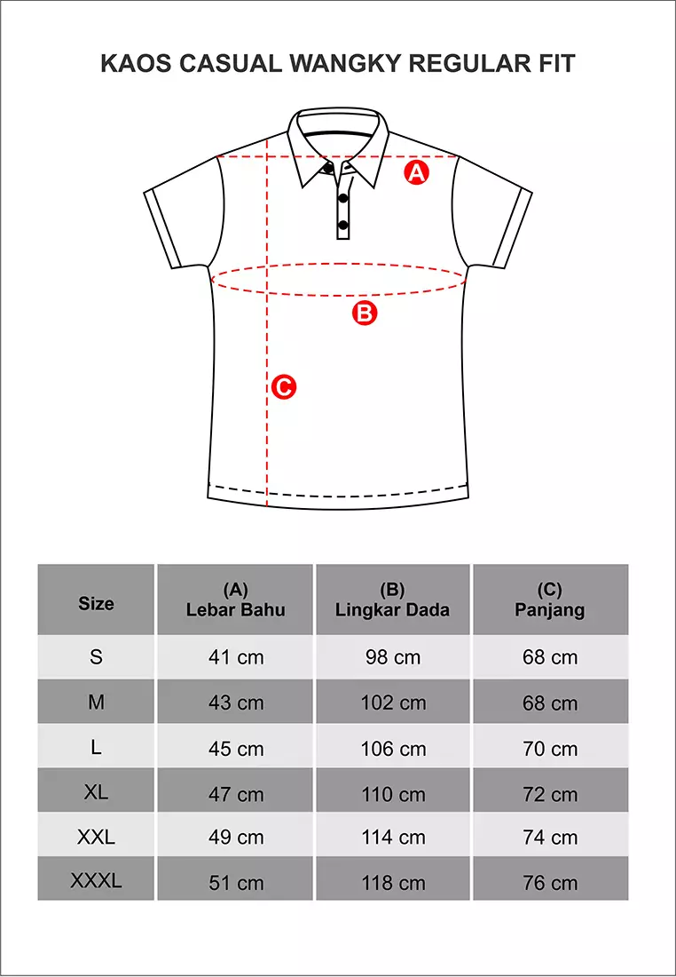 LGS - Kaos Casual - Kaos Pria - Kerah Shanghai - Maroon - Regular Fit - CTS.221.M2874.01.C Katun Polo