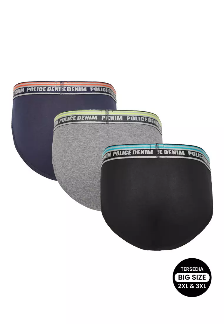 POLICE Celana Dalam Cotton Spandex Premium Pria Big Size