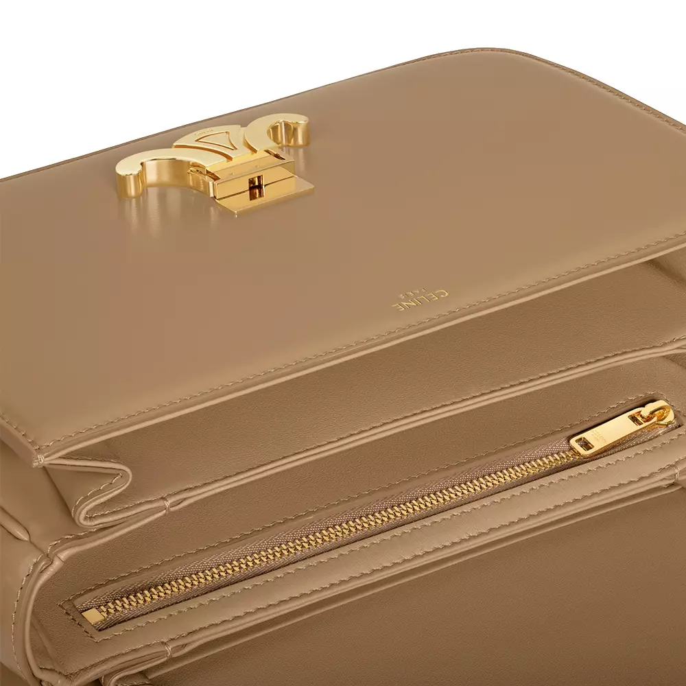 [4.4PRIL KEJUTAN HARGA] Medium Triomphe Bag In Shiny Calfskin Smoked Brown