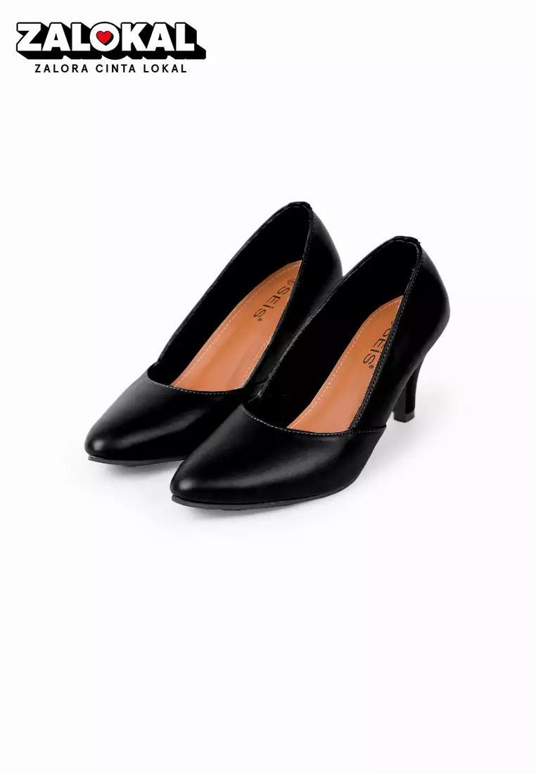 Seis Vinka Sepatu High Heels Wanita 7 cm-BLACK