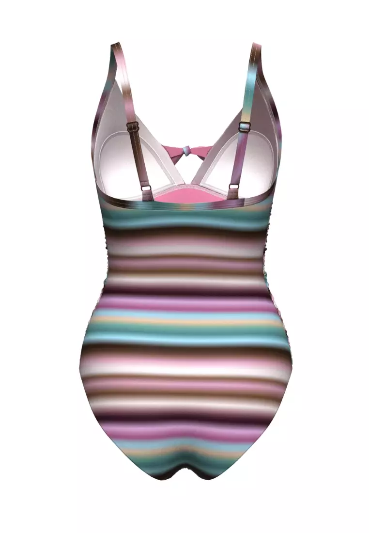 Sunset Paradiso Lavender Moulded Tie Front Onepiece
