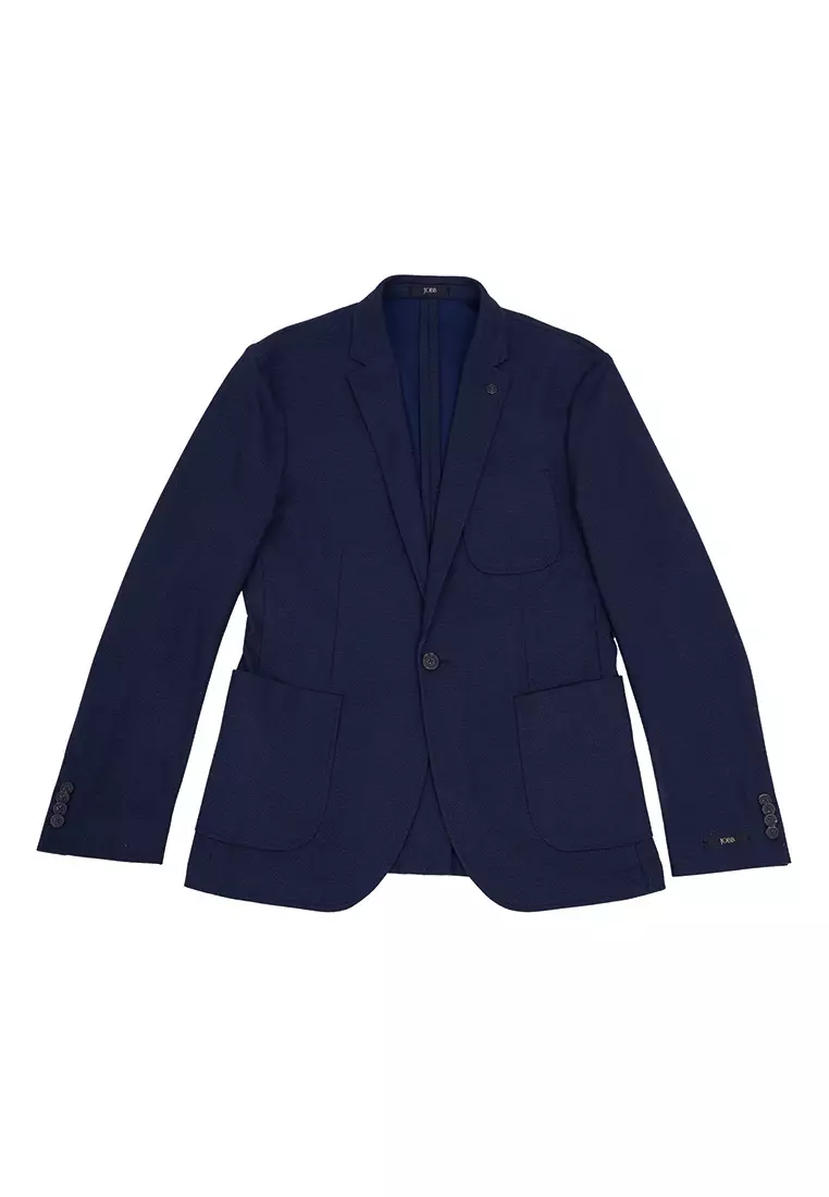 Jobb Dornan-T1 Blazer Pria Slim Fit Navy Warna Navy
