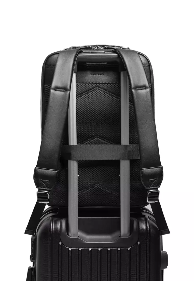 Maverick & Co. Montreal 皮革商務背包(黑色)