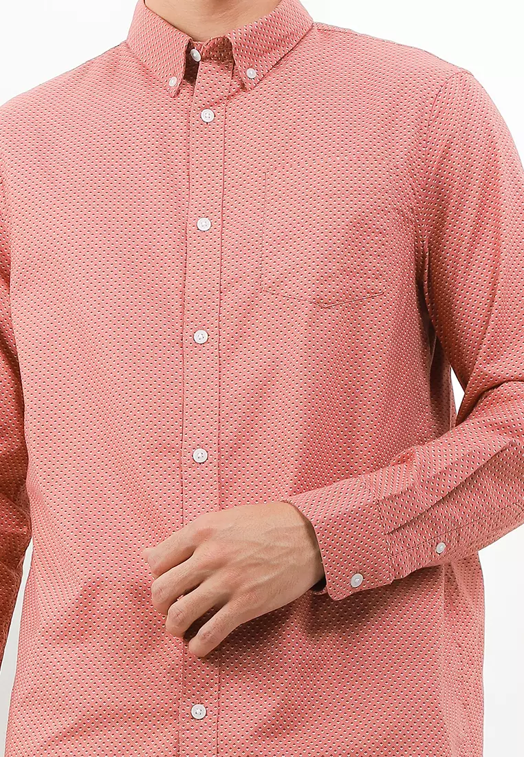 Easy Iron Pure Cotton Print Oxford Shirt