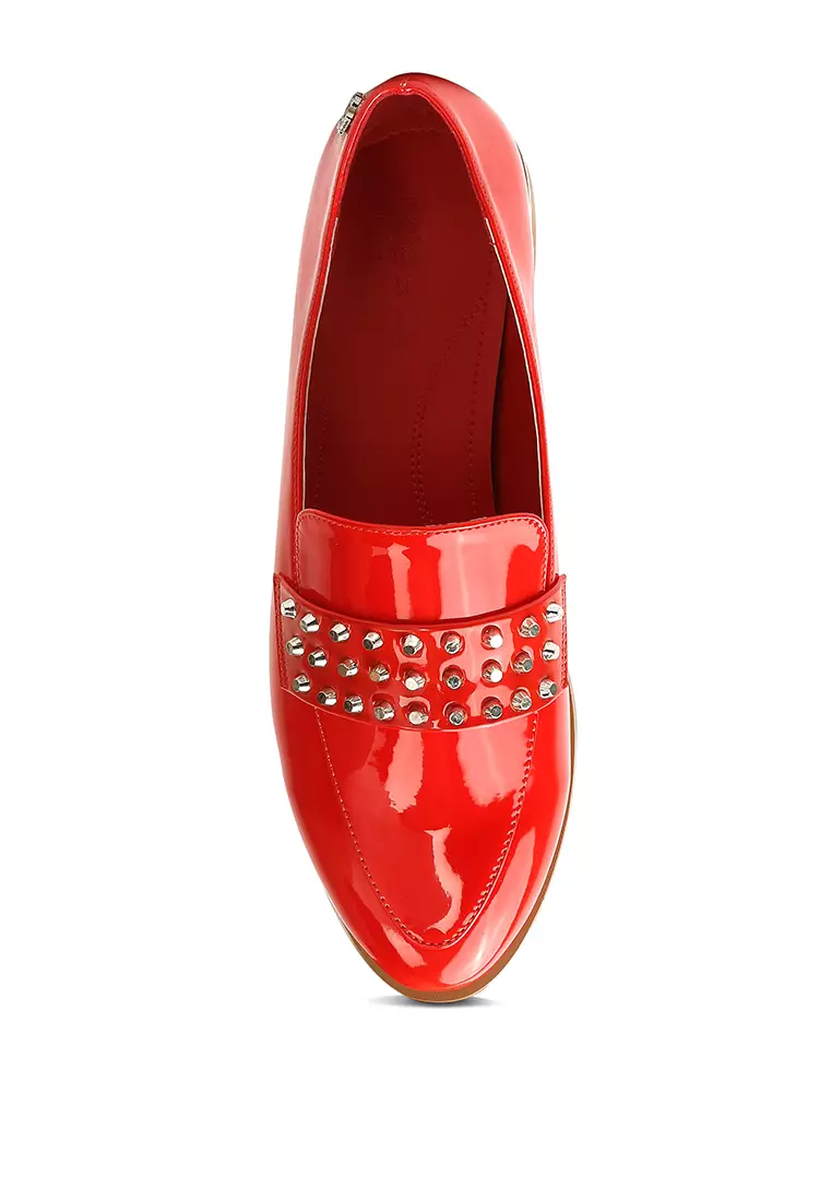 Red hotsell studded loafers