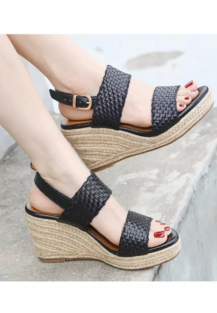 Woven Strap Wedge Espadrilles ALM2024-5