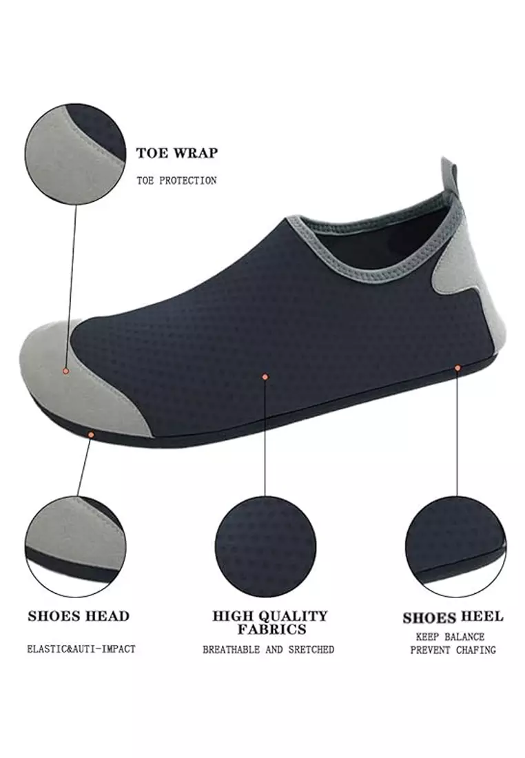 Non-Slip 2 Tone TPR Aqua Shoes - Black