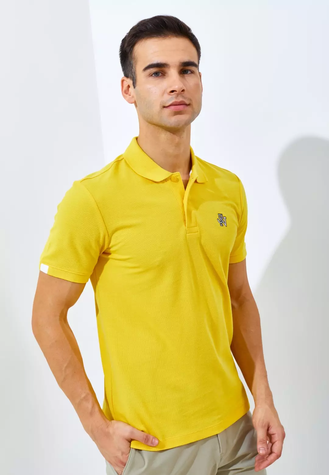Jack Nicklaus Nexus Polo Shirt Pria Slim Fit Yellow Colour Yellow