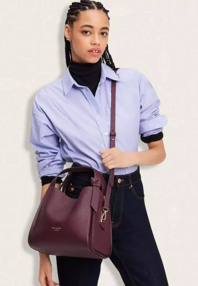 Kate Spade Knott Medium Crossbody Tote Deep Berry