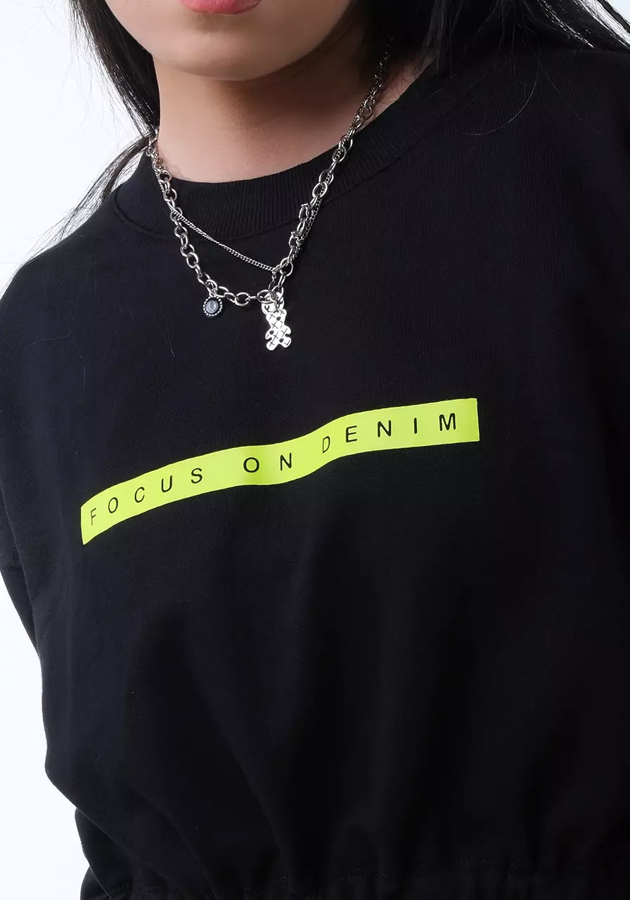 Sweatshirt Wanita Crewneck Gou Black