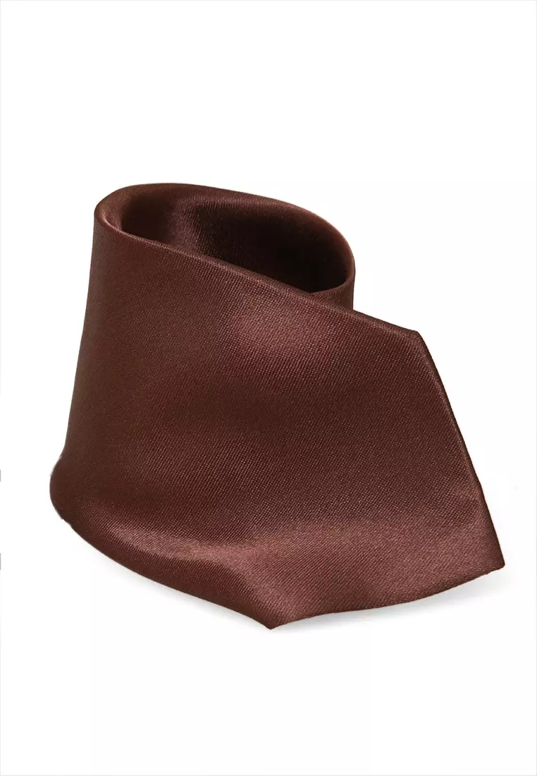 Deborah Aksesoris Fashion Dasi Instan Anak Pria Motif Polos Child Tie Material Satin ORIGINAL - Brown