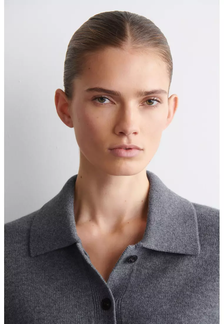 COLLARED MERINO WOOL CARDIGAN