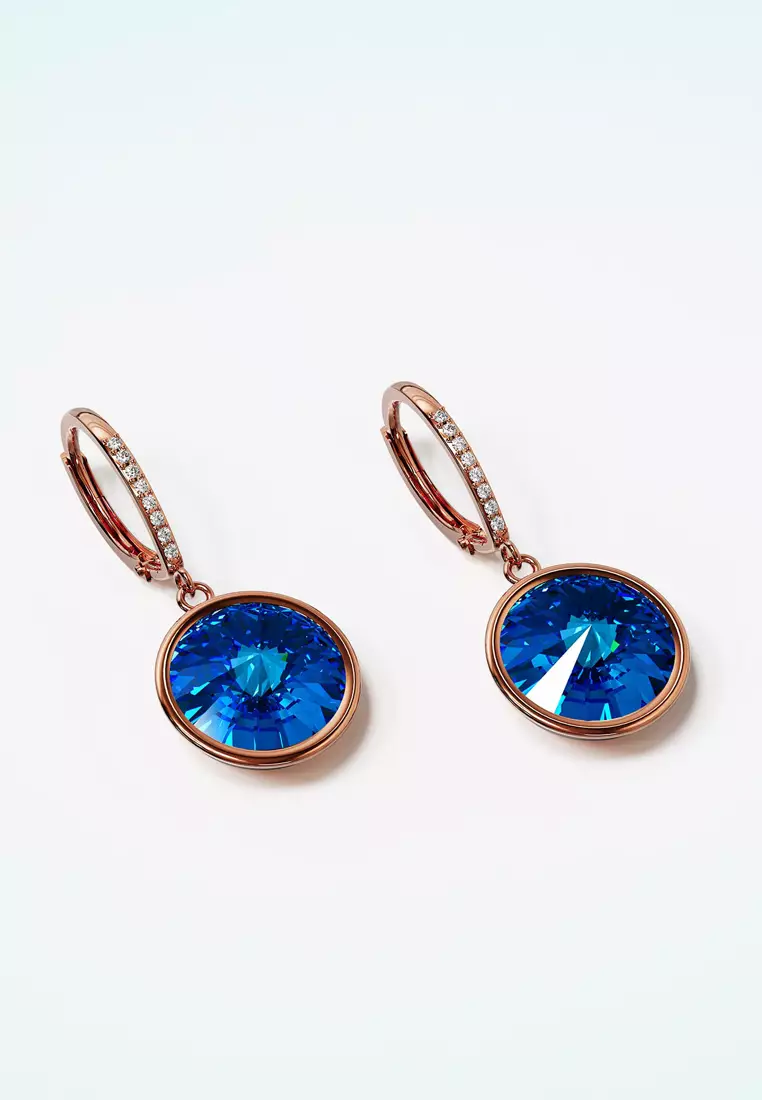 Precious Drop Earrings Coral Blue Embellished with SWAROVSKI® crystals