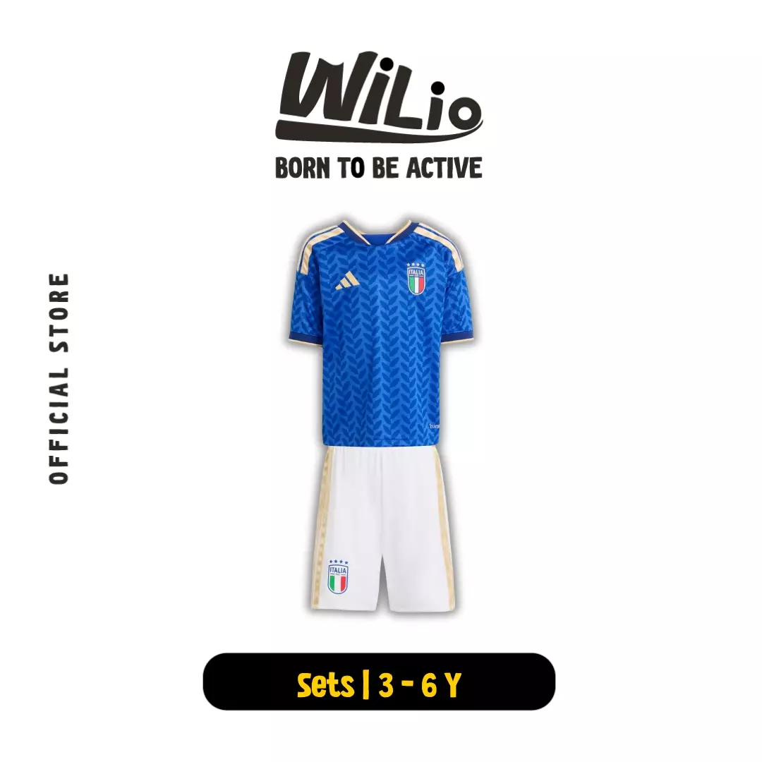 ADIDAS Italy FIGC 26 Home Mini JY7587 - Set Jersey Anak (Biru)