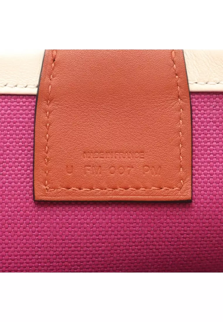 Pre-Loved Hermès Steeple 25 rose purple Cuible Handbag tote bag toile military Veau Swift Pink purple Brown U stamp