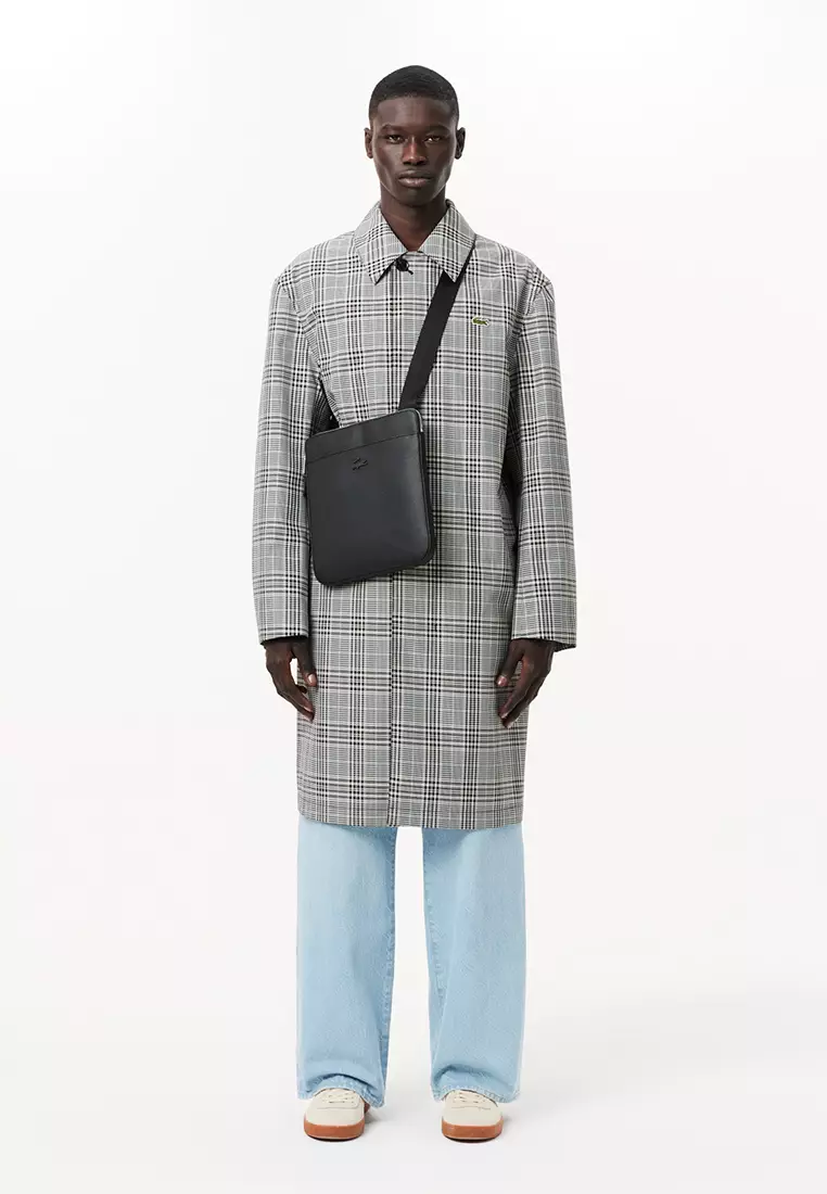 Men's Chantaco Matte Piqué Leather Flat Zip Bag