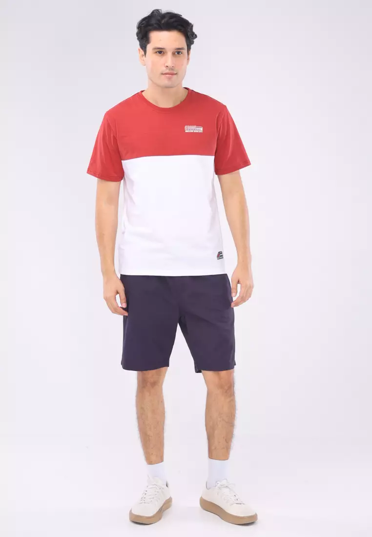 Round Neck Streaky Short Sleeves