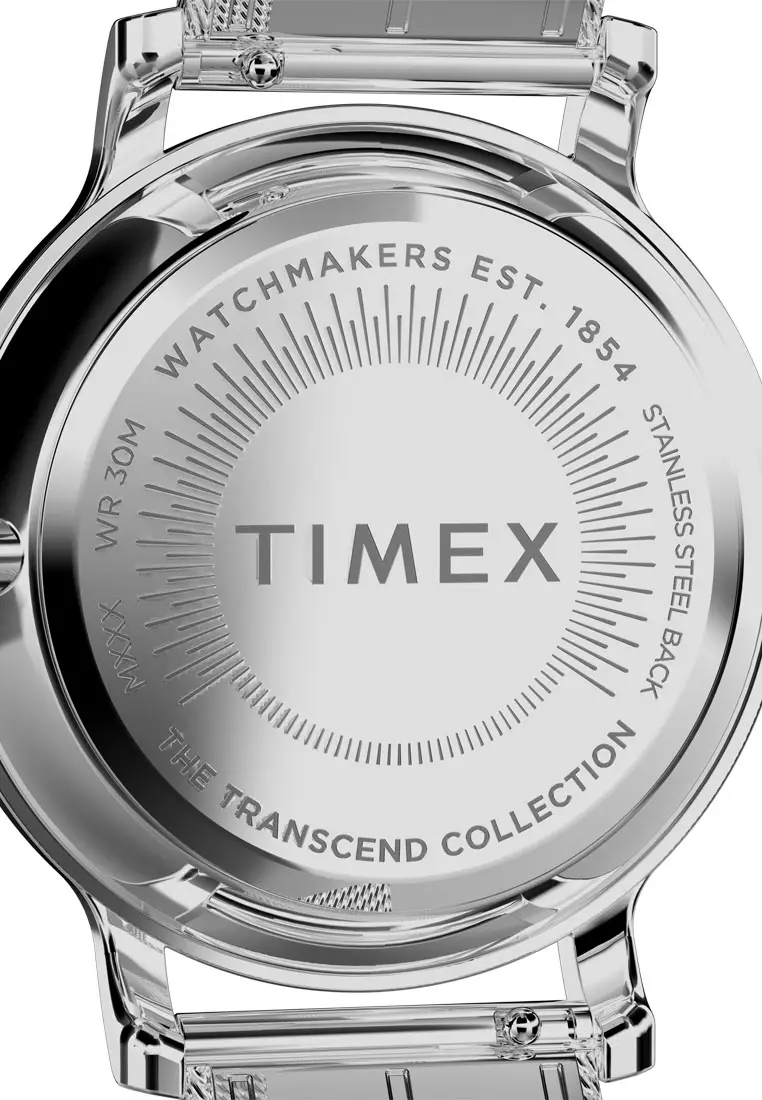 Timex Transcend Silver Stainless Steel Analog Quartz Watch For Women TW2W19100