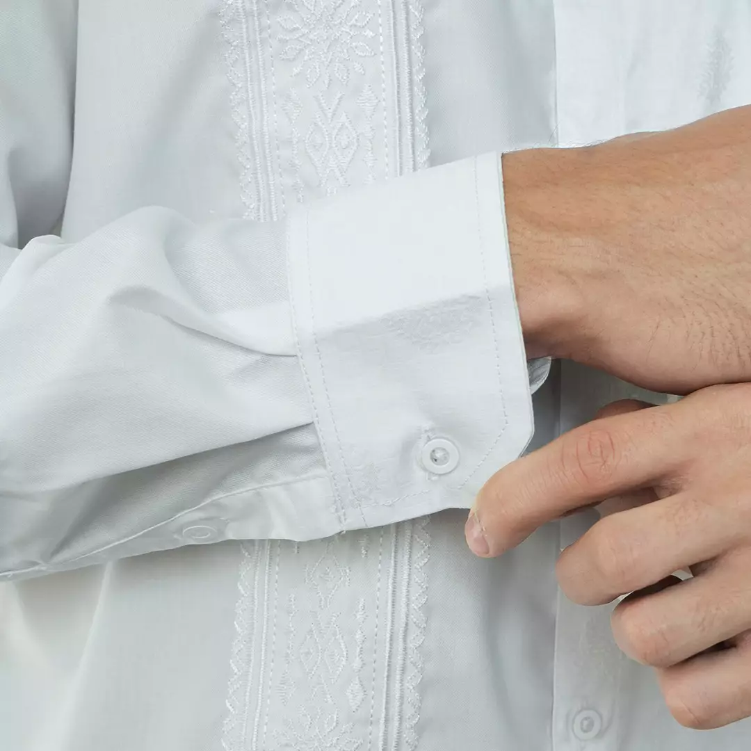 Casella Baju Koko Pria Lengan Panjang Premium | Baju Koko Batik Riyadh 9984 White