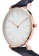 NUVEAU blue and navy Round Face Rose Gold White/Navy Blue Strap Watch NU245AC75LNGMY_2
