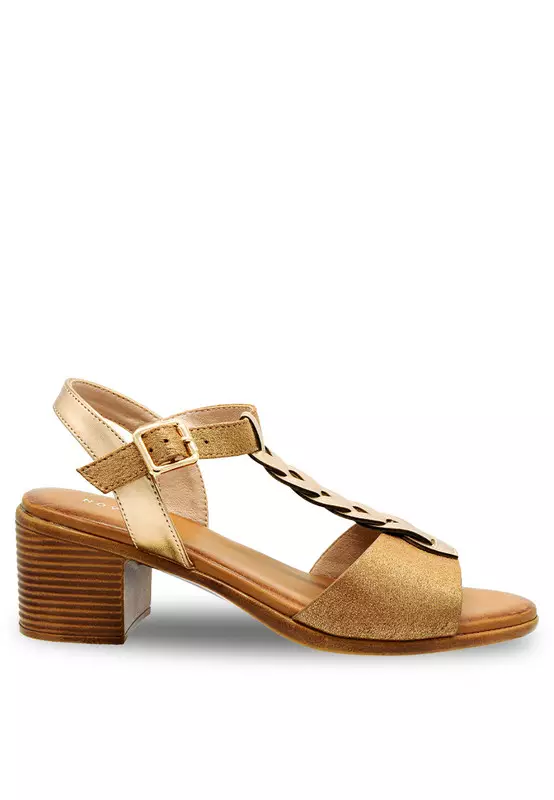 Sling Back Solid Tone Casual Heels