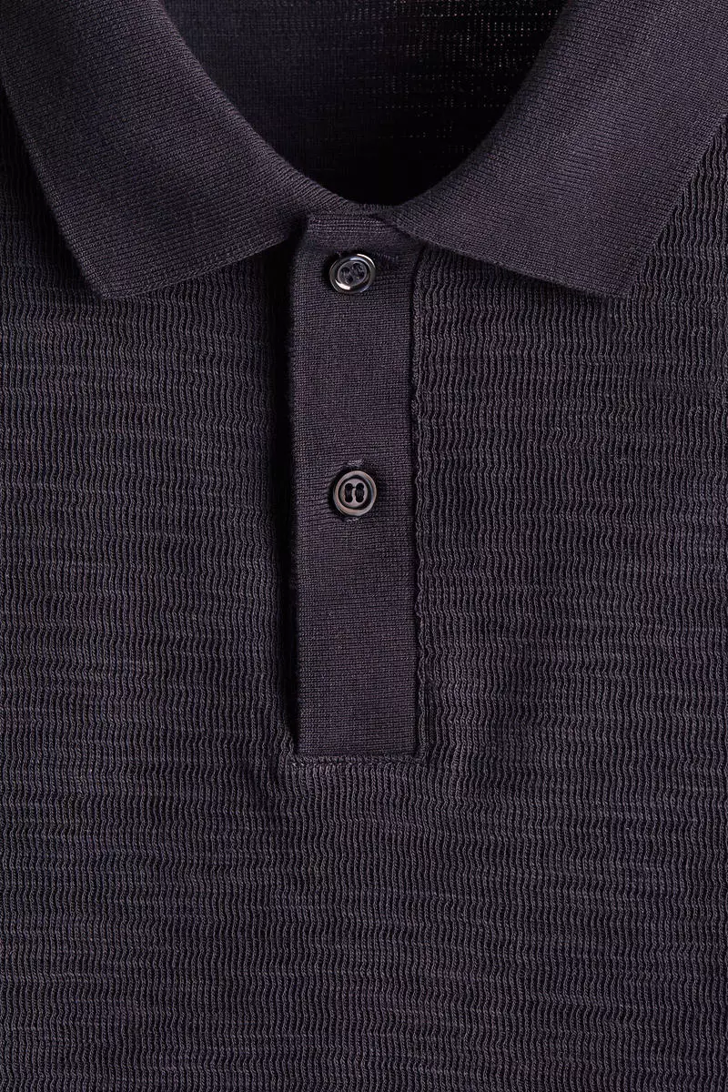Slim Fit Jacquard-knit polo shirt