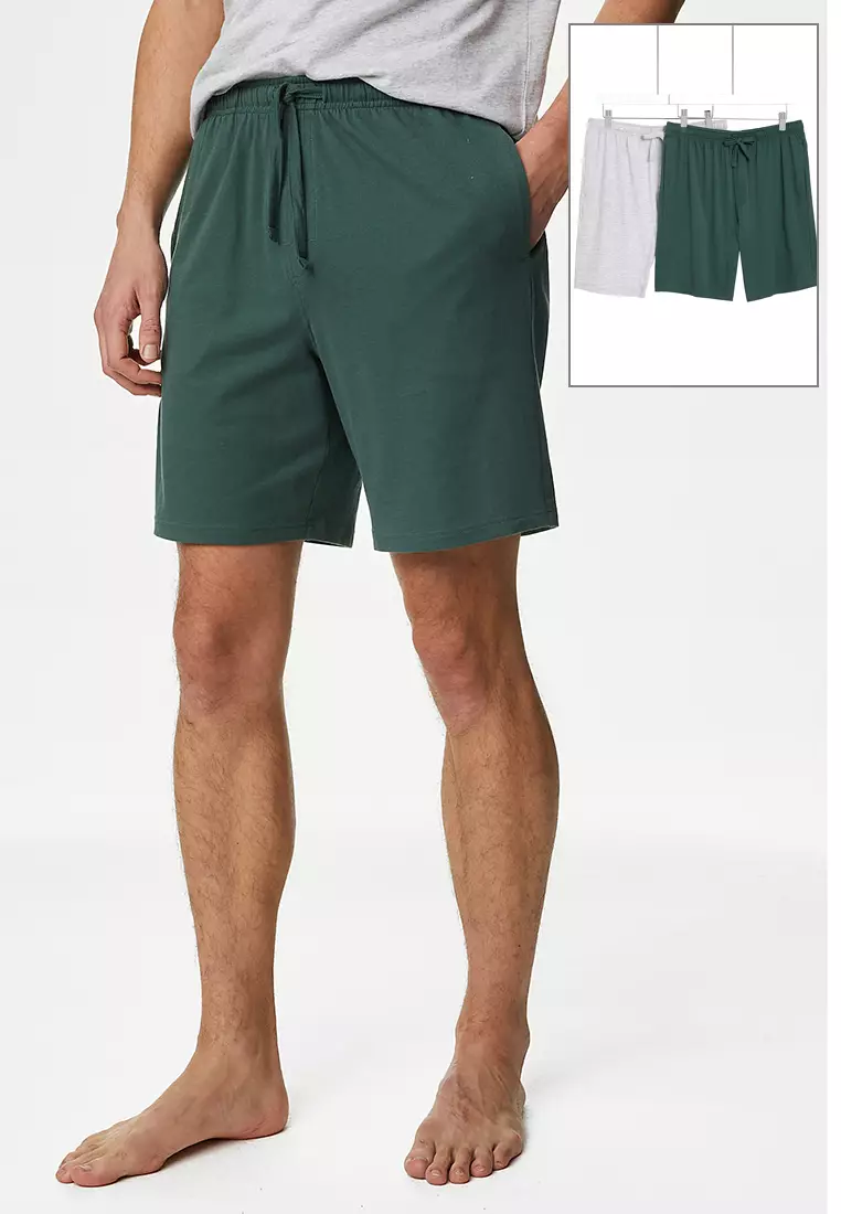 Jual Marks Spencer 2pk Cotton Rich Jersey Pyjama Shorts Original