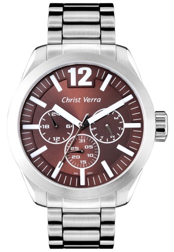 Christ Verra Multifunction Men's Watch CV 84344G-11 BRN/SS Brown Silver Stainless Steel