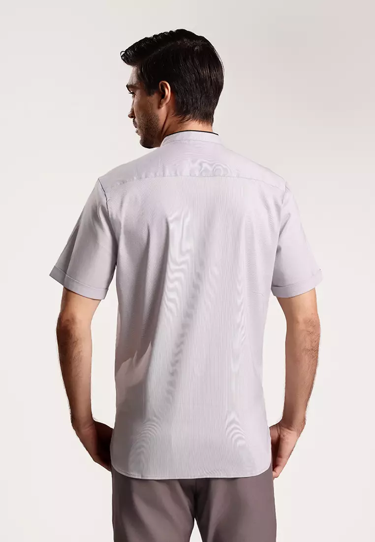 MOC - Kemeja Shanghai Lengan Pendek Pria Aldian - Grey