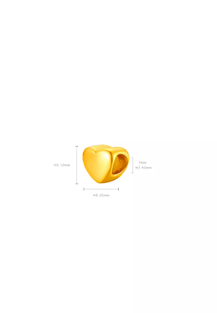 999.9/24K Pure Gold 3D Mini Love Charm B800