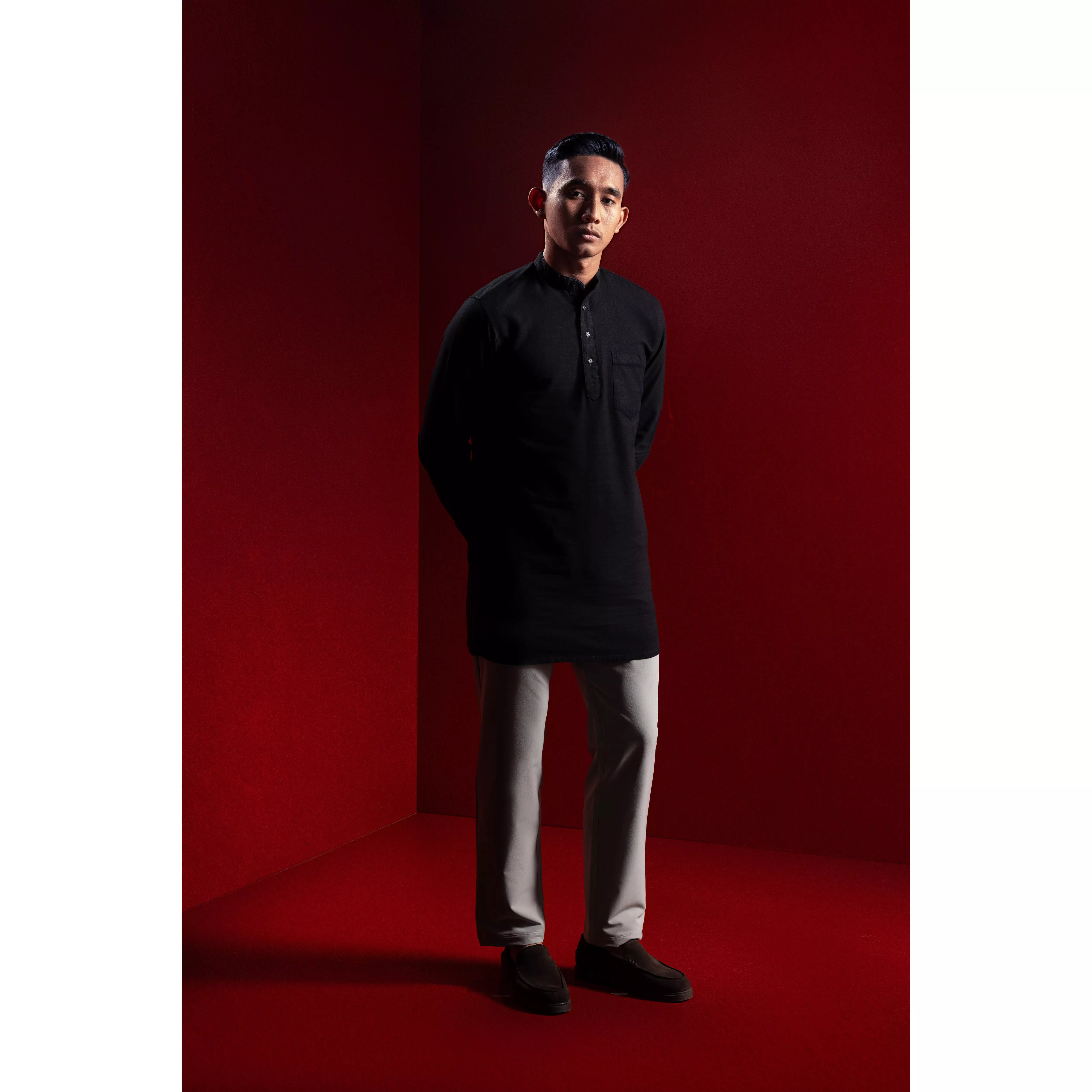 LARUSSO x RIZKY RIDHO - Koko Kurta Organic Cotton Changi - Jet Black