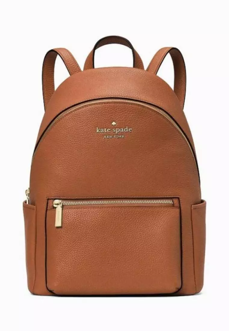 Kate Spade Leila Pebbled Leather Medium Dome Backpack Warm Gingerbread