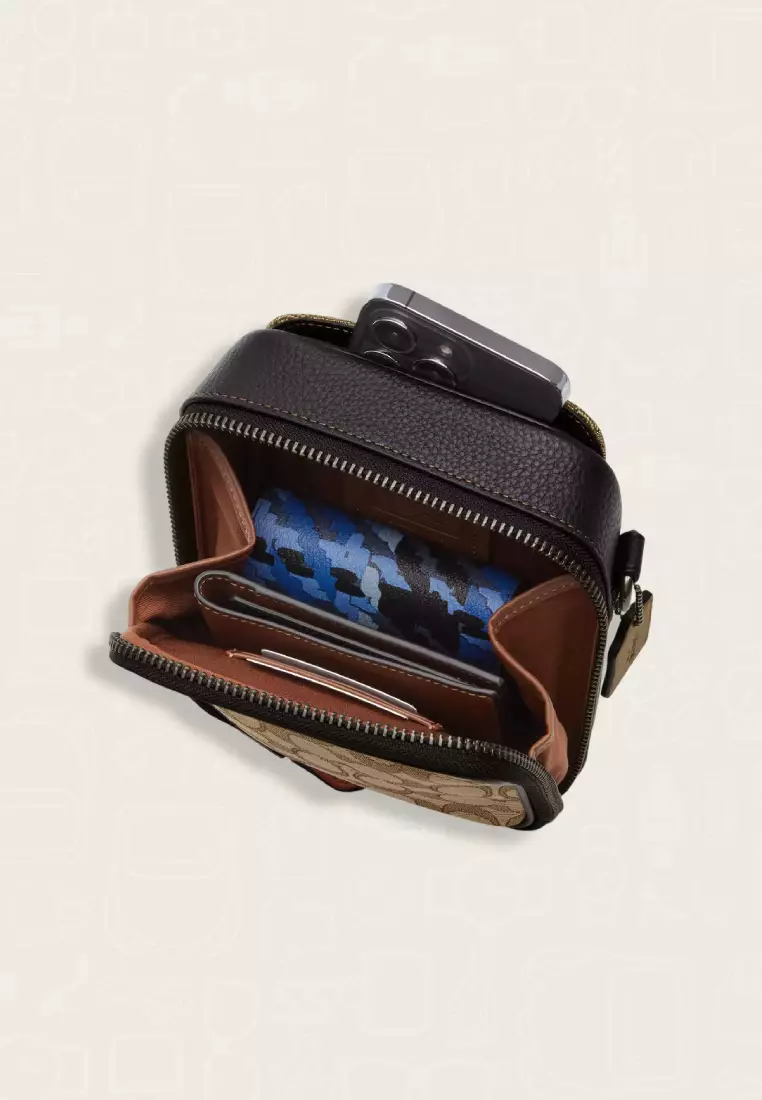 Coach Stanton Crossbody Bag In Signature Canvas Vintage Brown