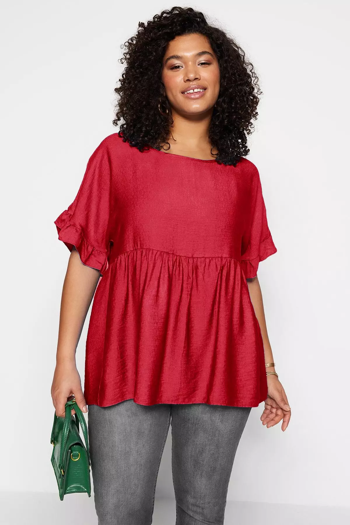 Plus Size Round Neck Blouse