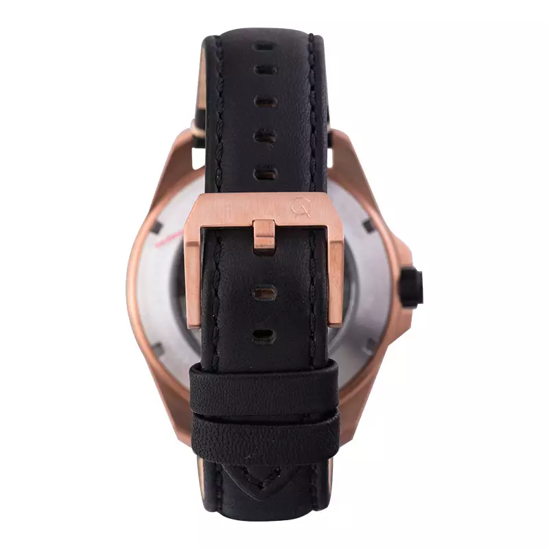 Jam Tangan Pria Alexandre Christie Automatic AC 3045 MA LBRBA Man Black Dial Black Leather Strap